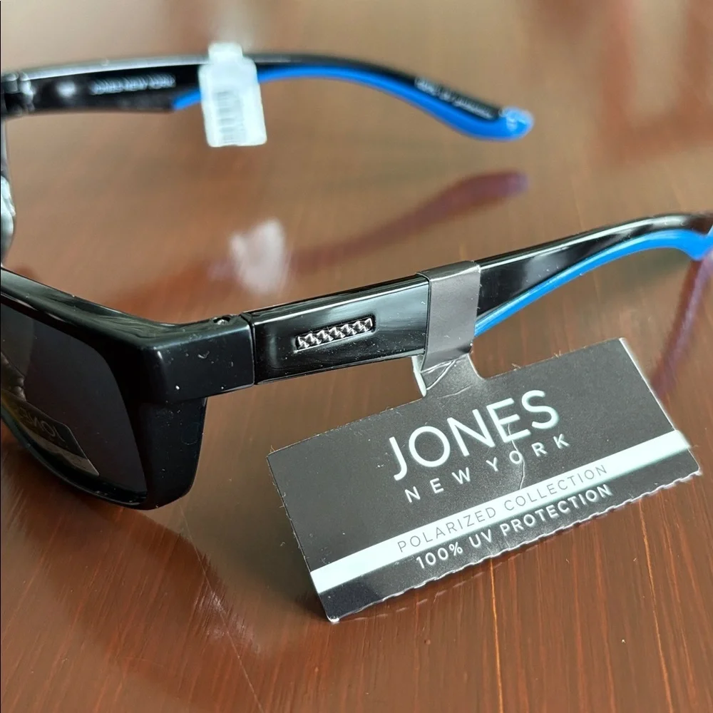 Jones New York Signature 100% UV protection,polarized,mirror lens,blue:black arm